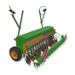 tractor with seed drill 3d model