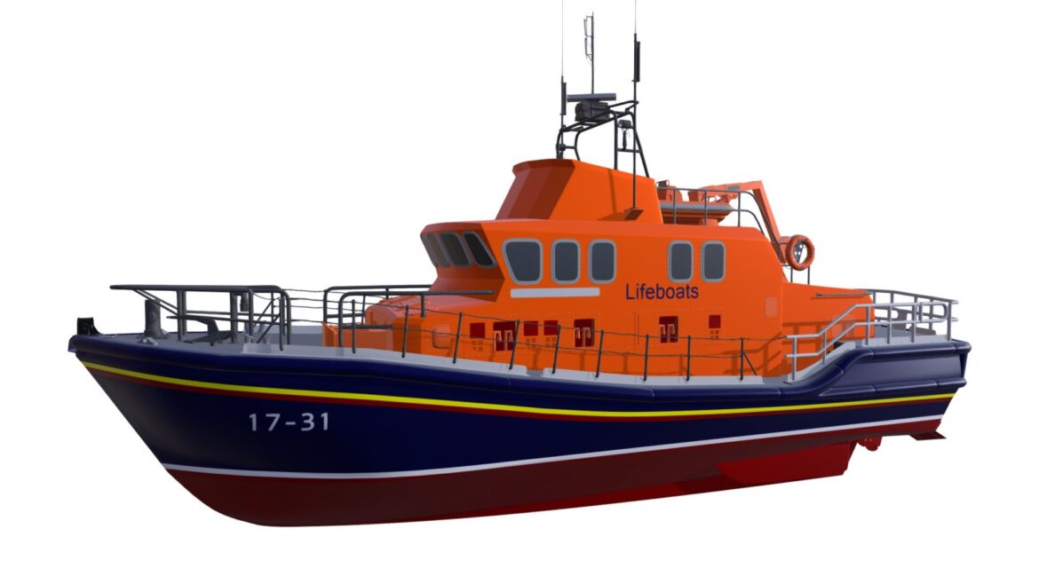 Severn Class Lifeboat 3d Model - Highly detailed Severn Class Lifeboat 3D model showcasing the iconic RNLI rescue vessel with precision.