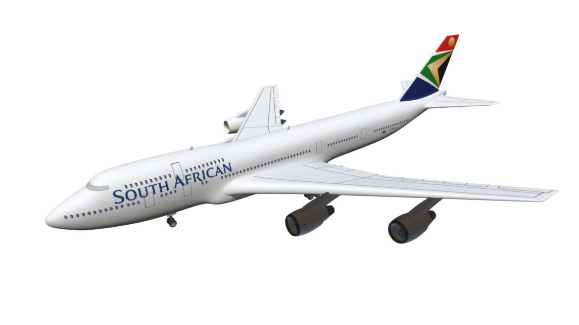 south african airways boeing 747 3d model