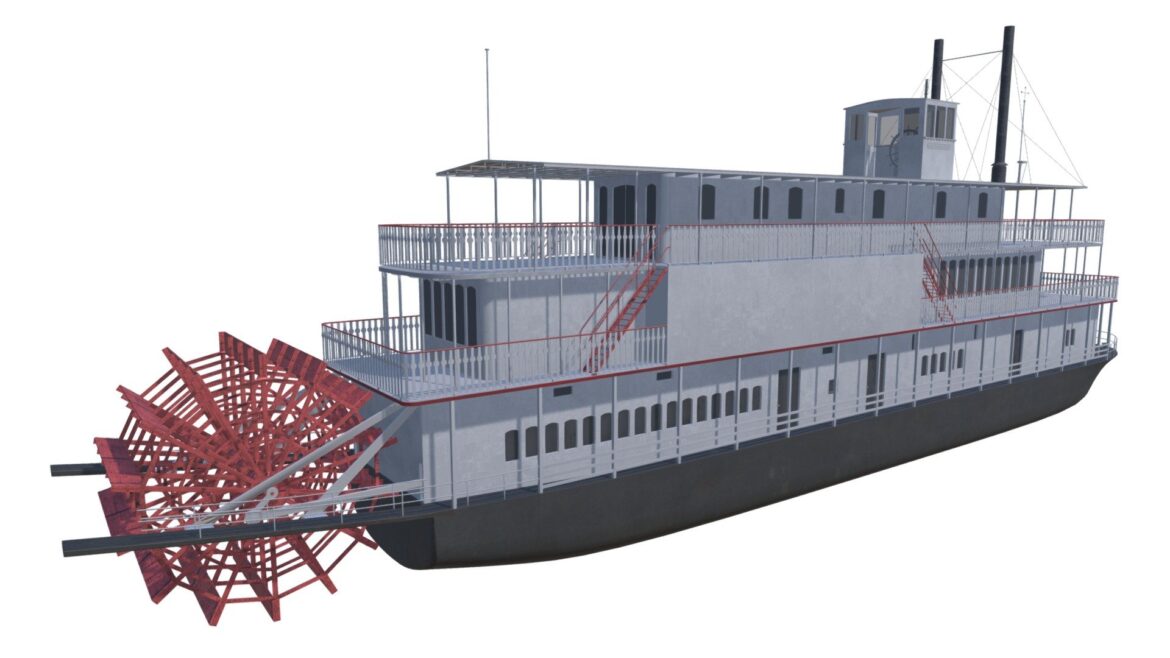 steam boat 3d model
