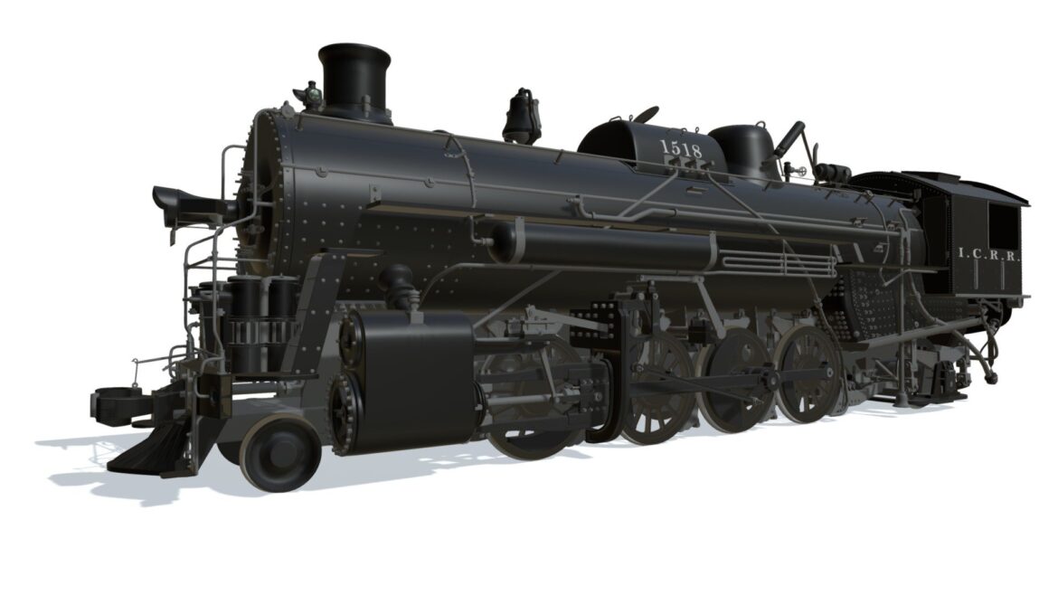 steam locomotive train 3d model
