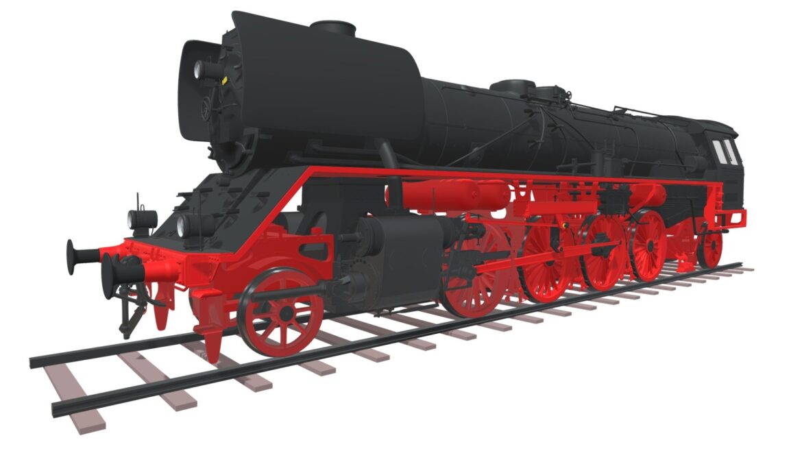 steam locomotive train 3d model