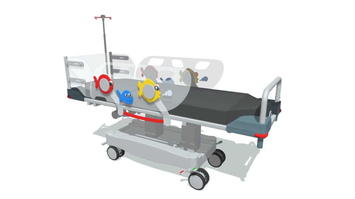 stretcher trolley for children 3d model
