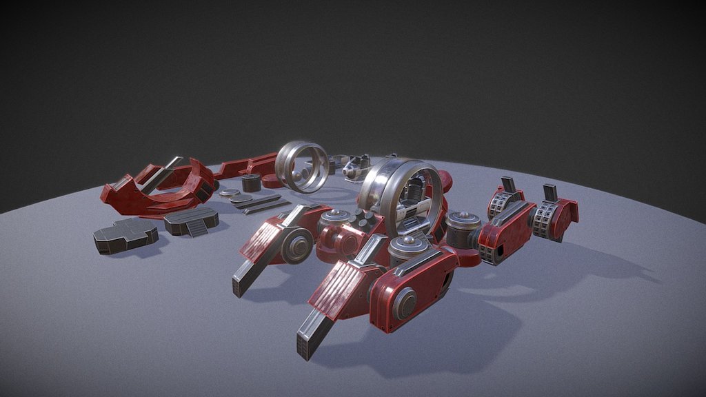 terrain walker red version 3d model