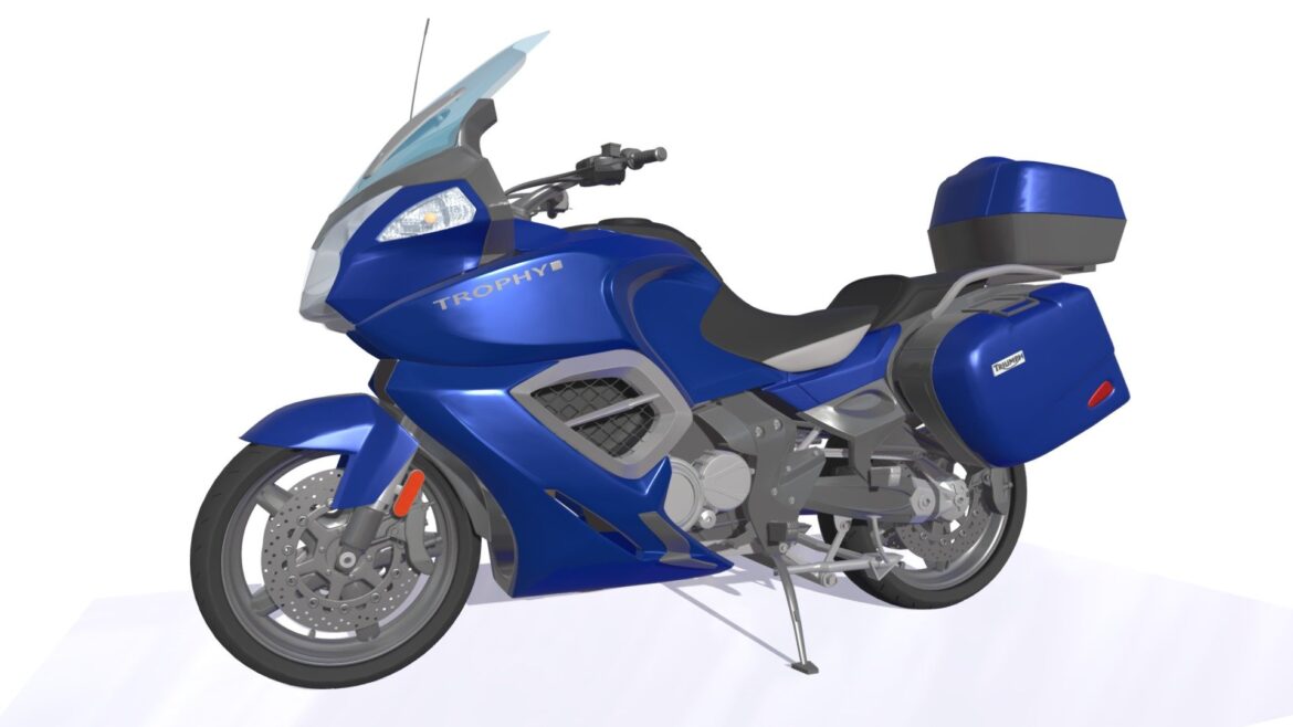 triumph trophy motorcycle 3d model