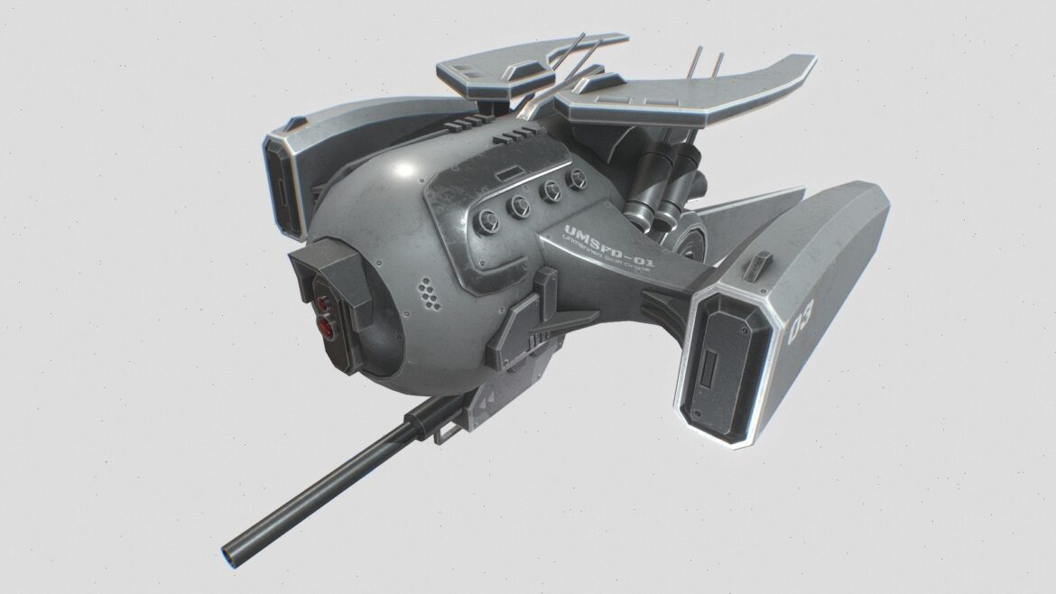 unmanned scifi drone 3d model