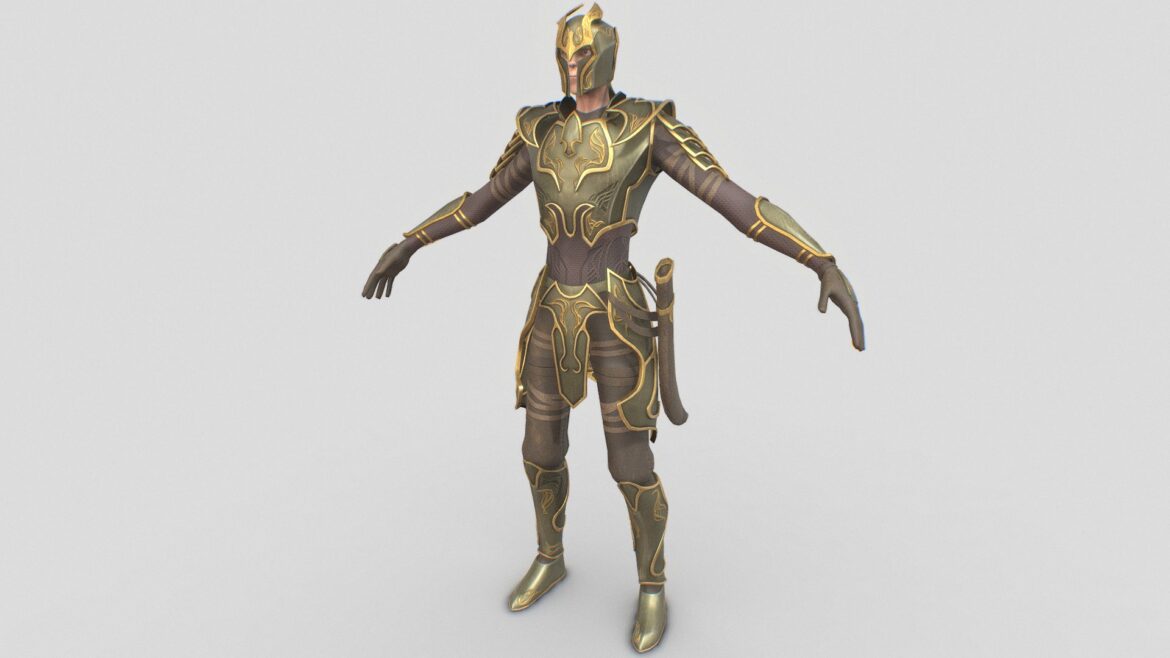 wood elves warrior 3d model
