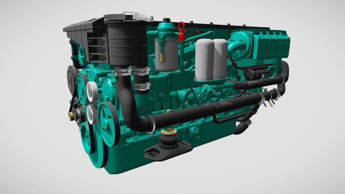 yacht engine 3d model