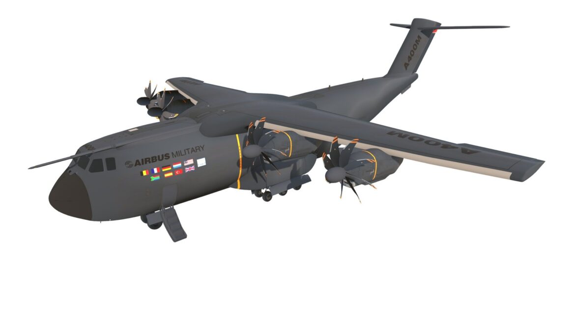 Airbus A400m Atlas 3d Model - Photorealistic 3D model of the Airbus A400M Atlas military transport aircraft.