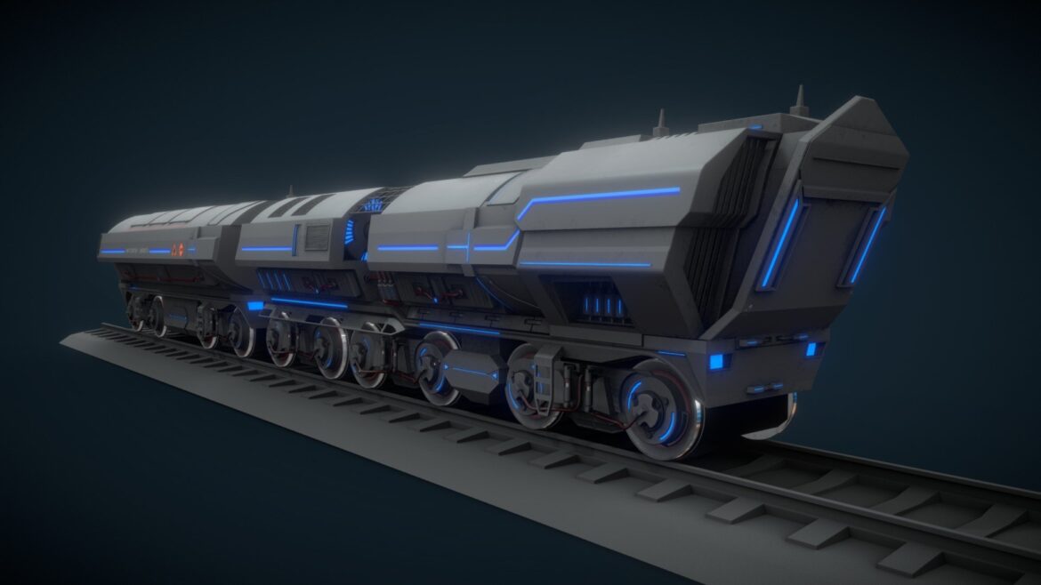 driverless cargo train 3d model