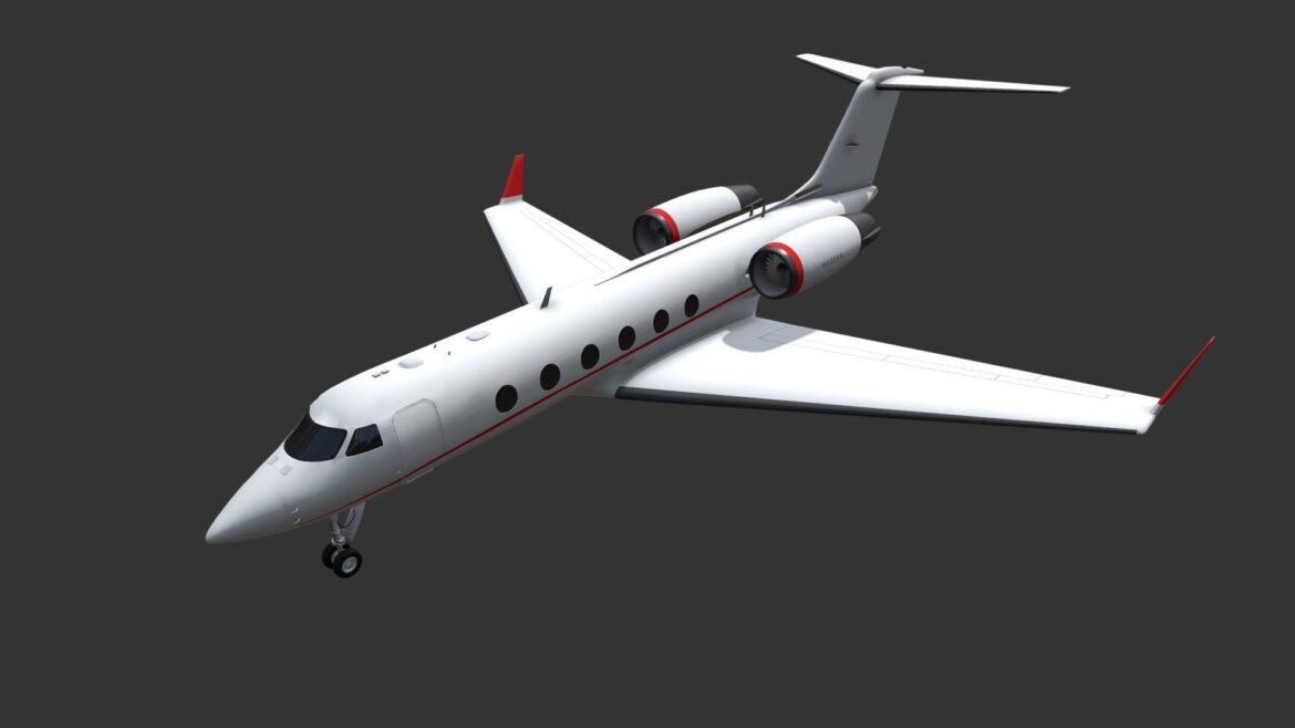 gulfstream business jet 3d model