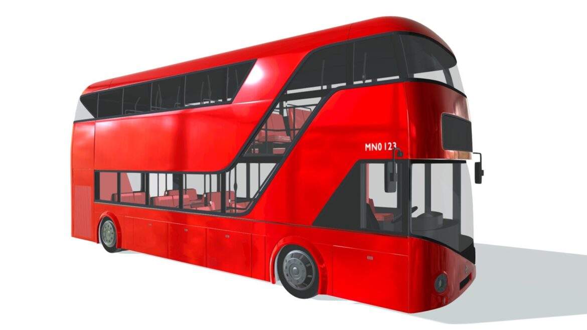 london double decker bus 3d model