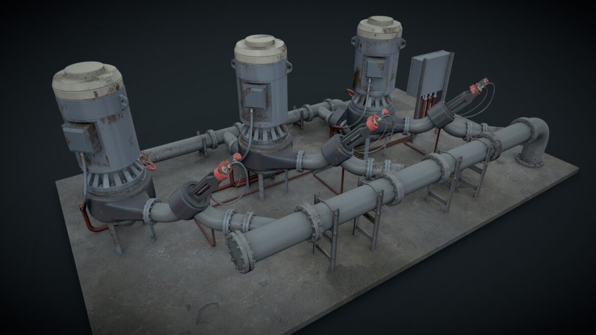 machinery device pump station 3d model