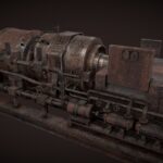 rusted machinery device 3d model