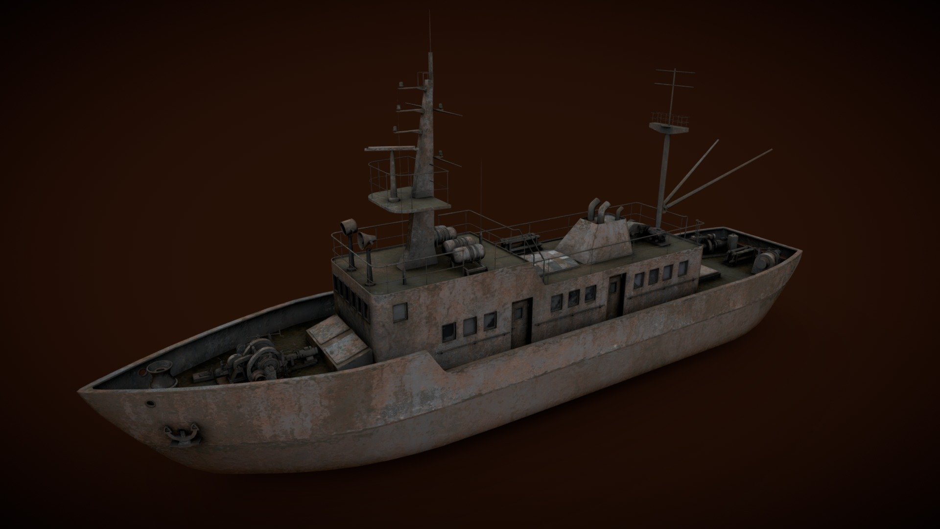 Old rusted abandoned vessel