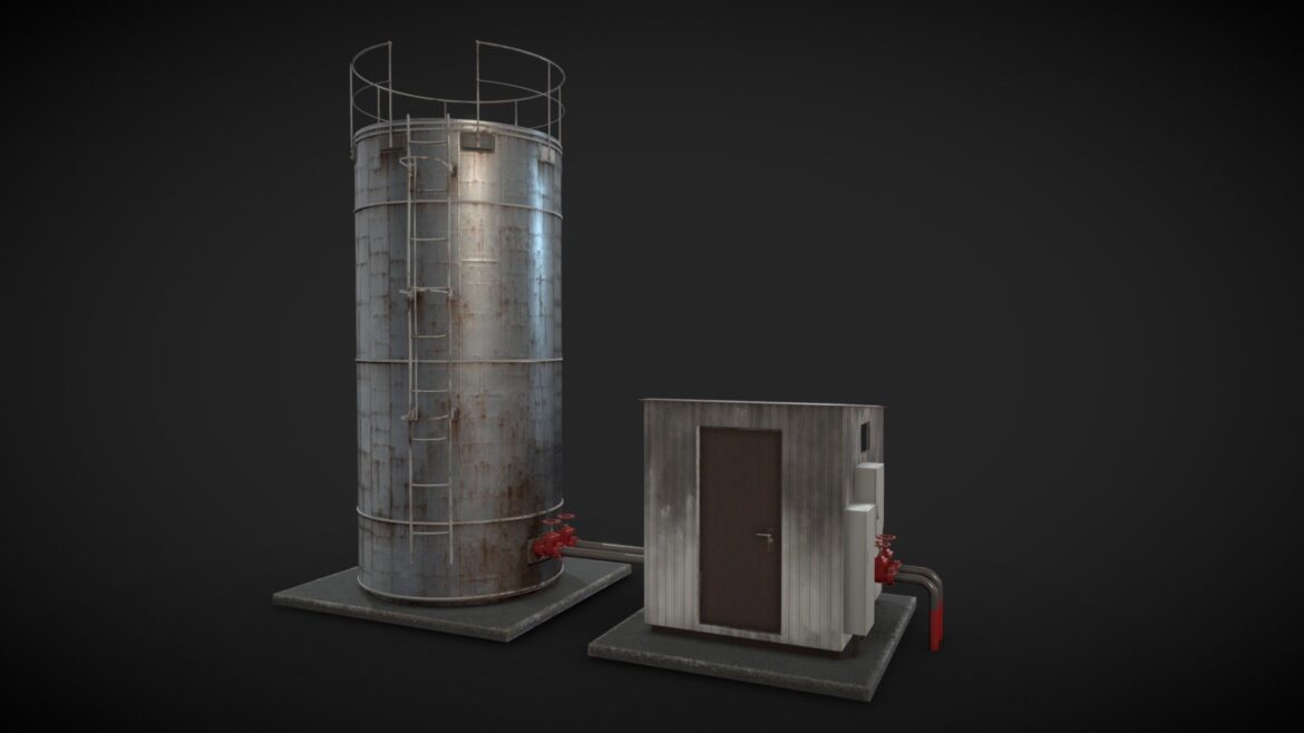 old water tank 3d model