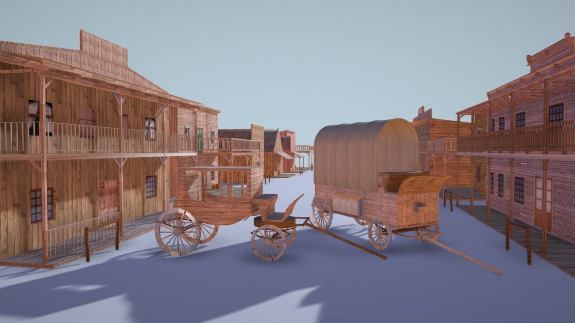 old western town 3d model