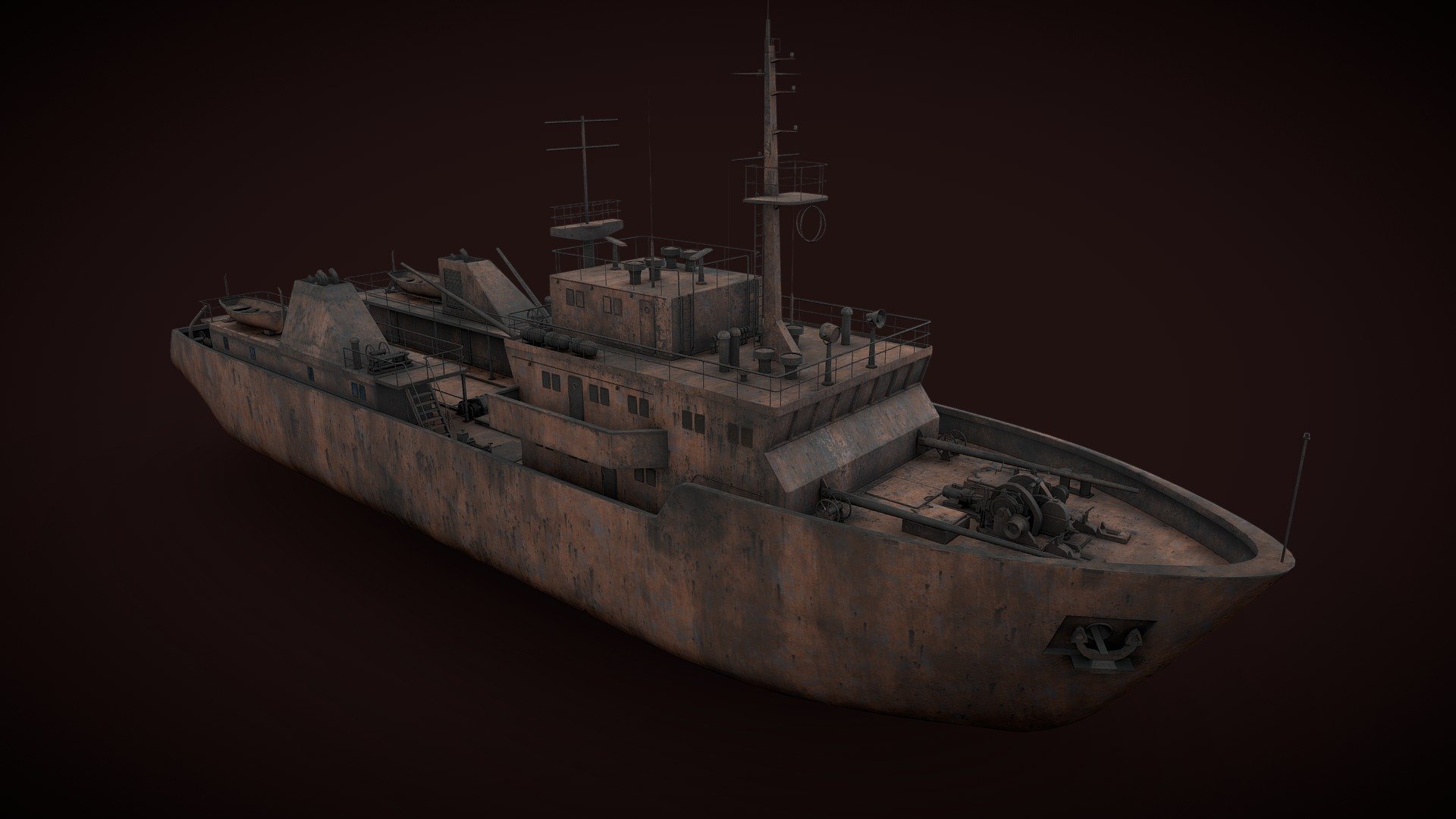 Old rusted abandoned vessel