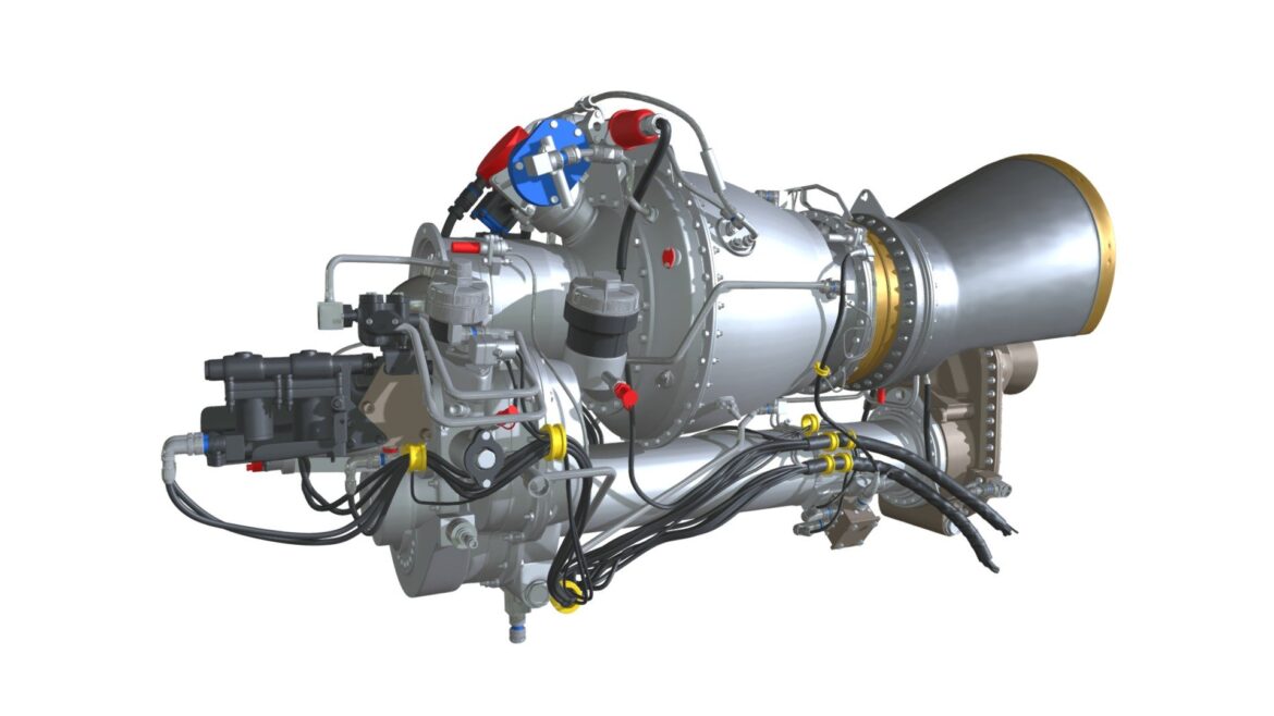 Arriel 2 Engine 3d Model - High-detail 3D model of a Turbomeca Arriel 2 turboshaft helicopter engine, showcasing intricate internal and external components for aerospace visualization.