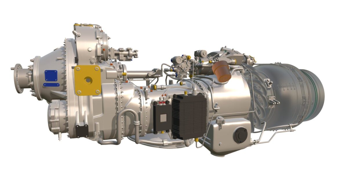 Turboprop Engine 3d Model - Highly detailed Pratt & Whitney Canada PW100 turboprop engine 3D model for professional visualization.
