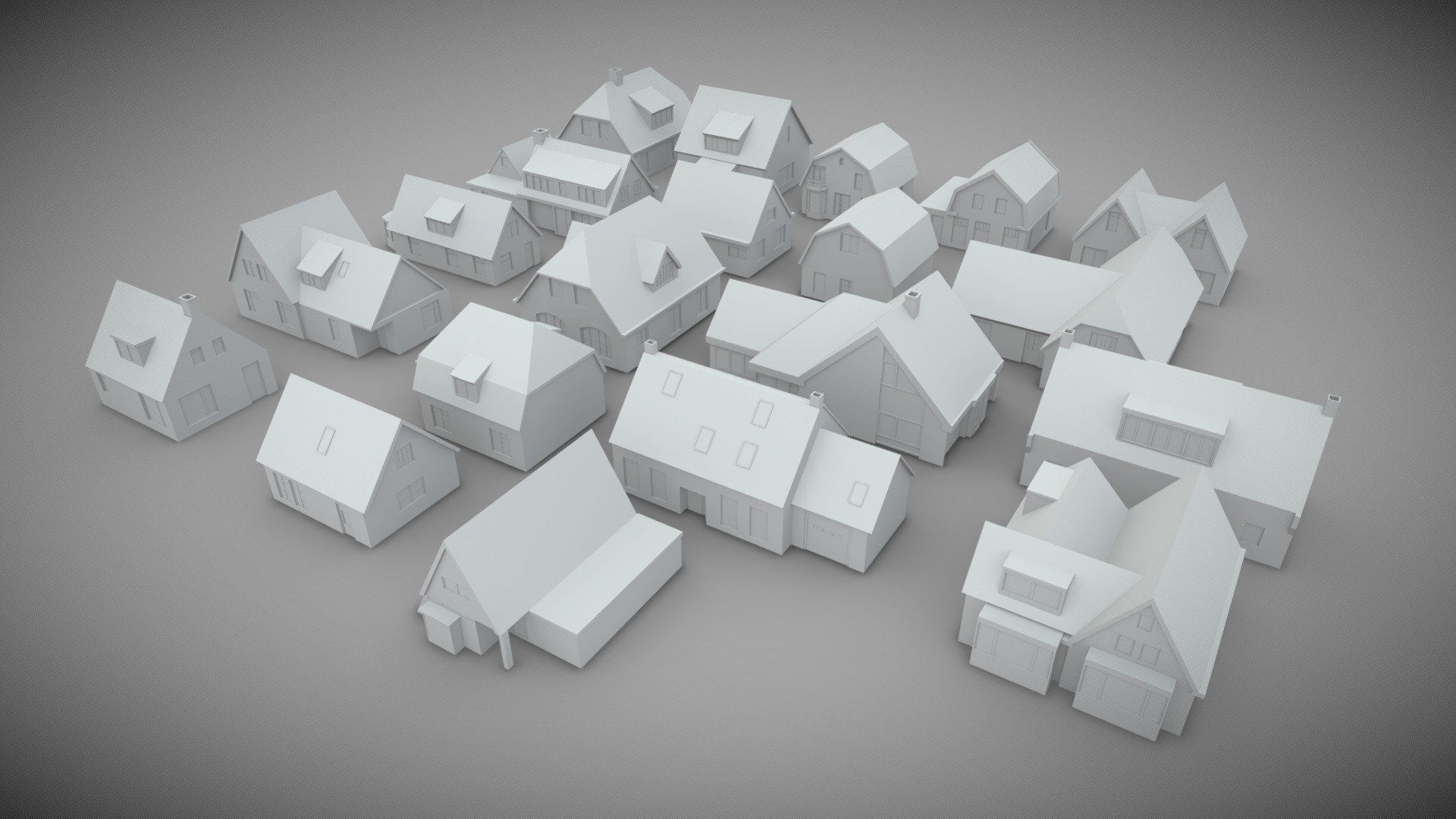 Village houses printable pack