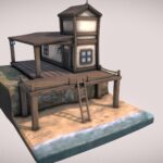 3d diorama: Seaside cabin