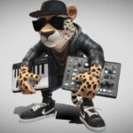 Cool leopard DJ with gear