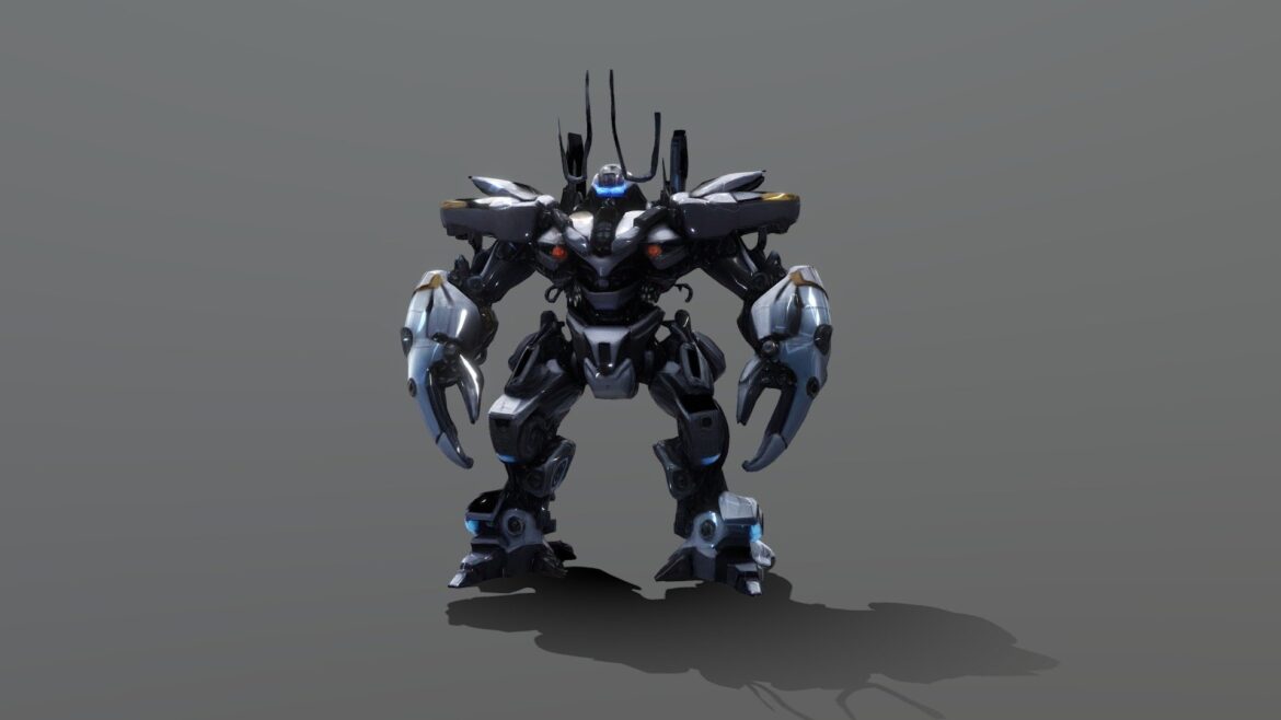 crab mech warrior 3d model