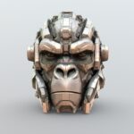 cyber gorilla hud helmet 3d model