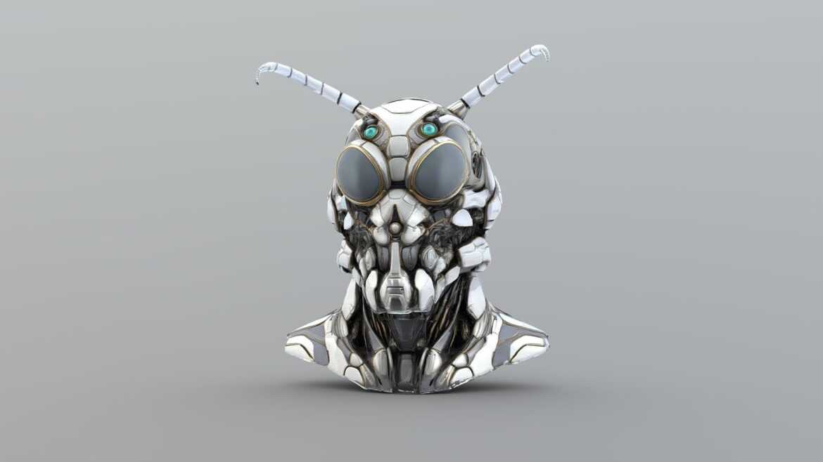 cyber insectoid sentinel helmet 3d model