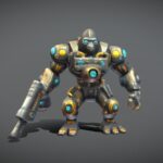 cyborg gorilla with armor 3d model