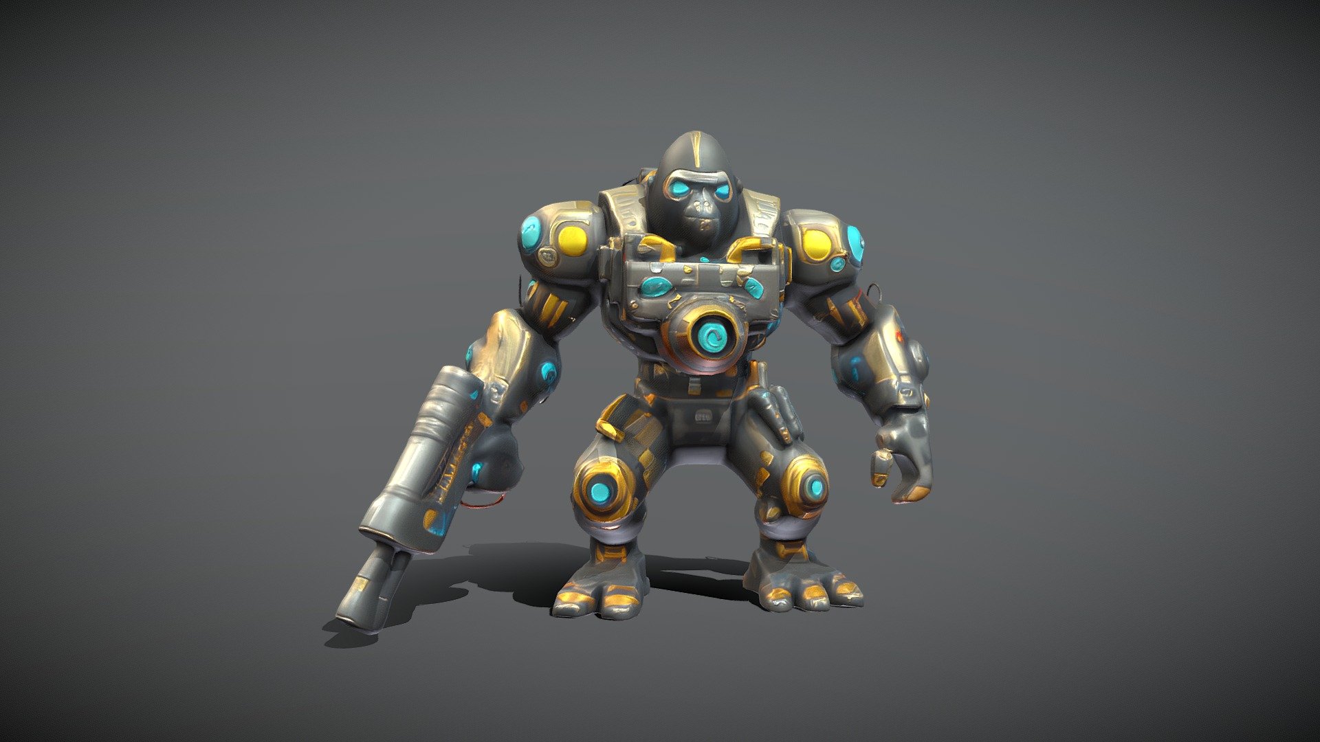 Cyborg gorilla with armor