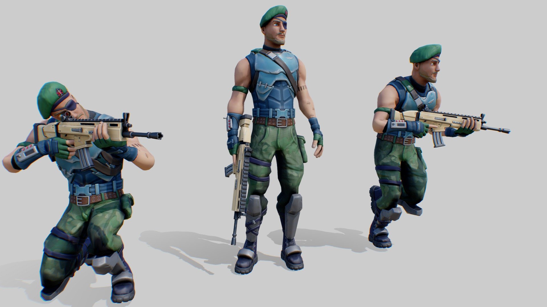 Fortnite Garrison skin + scar