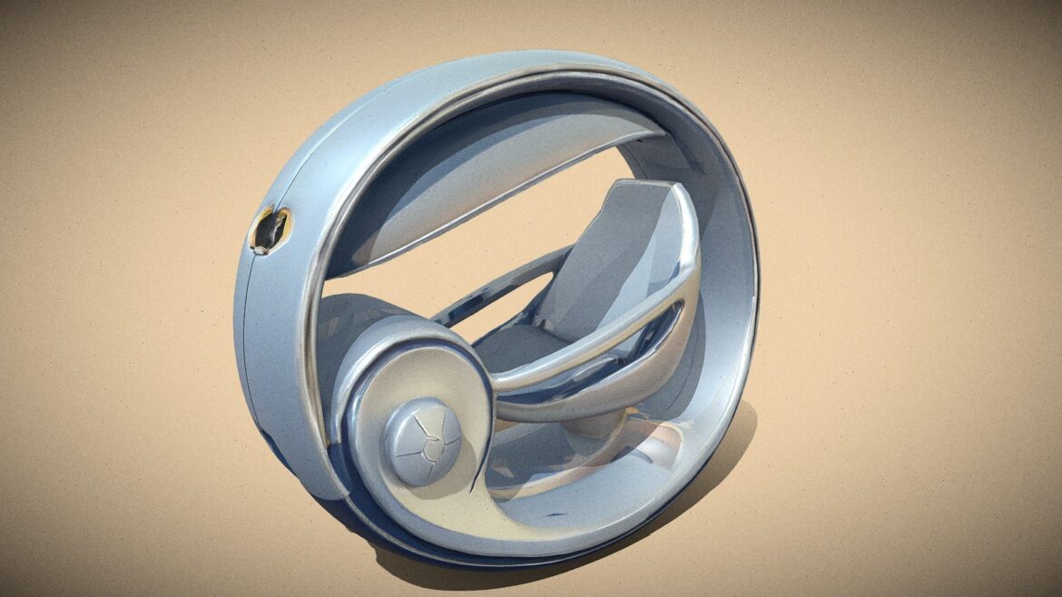 futuristic circular vehicle design 3d model