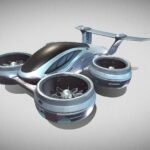 Futuristic drone with propellers
