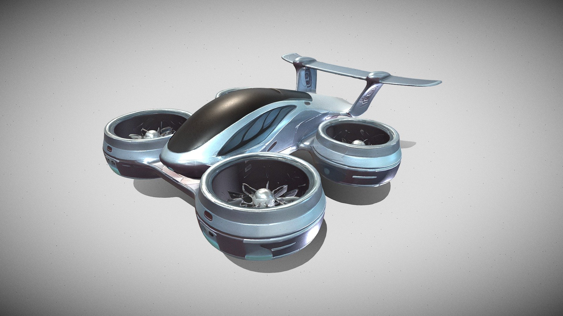 Futuristic drone with propellers