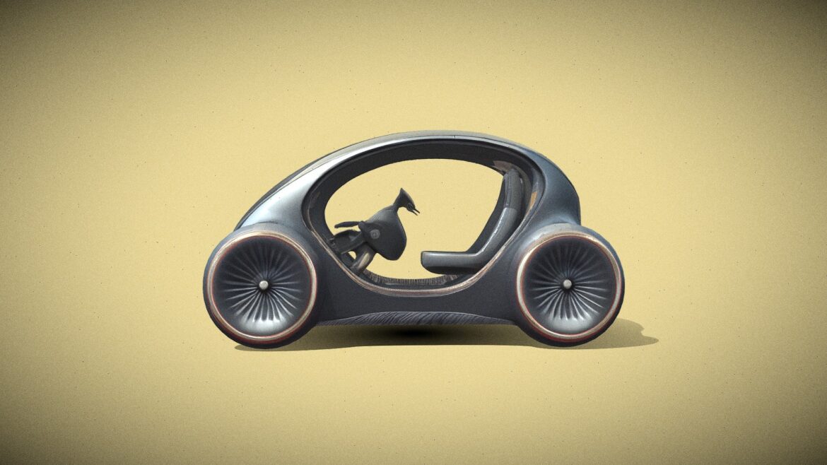 futuristic electric concept car 3d model