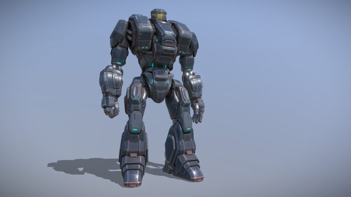 Pacific Rim Jaeger 3d Model - Detailed 3D model of the Maquis Jaeger, a French-inspired mech from an alternate Pacific Rim universe, rendered with battle-worn textures.