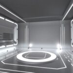 scifi platform stage scene baked