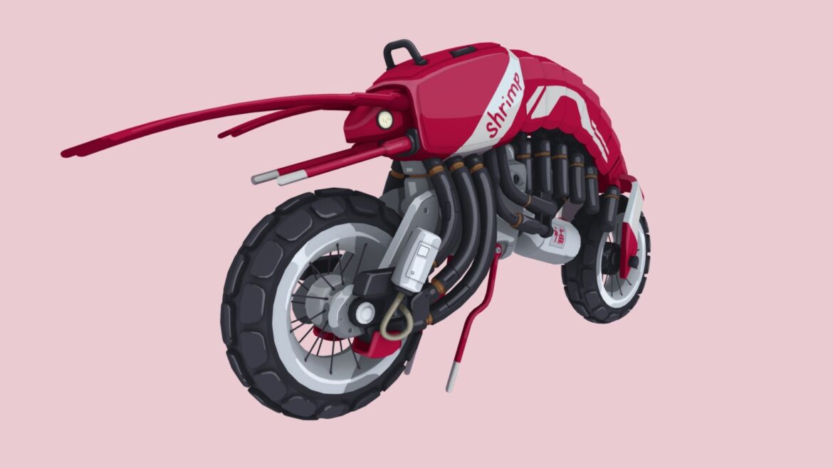 shrimp motorcycle 3d model