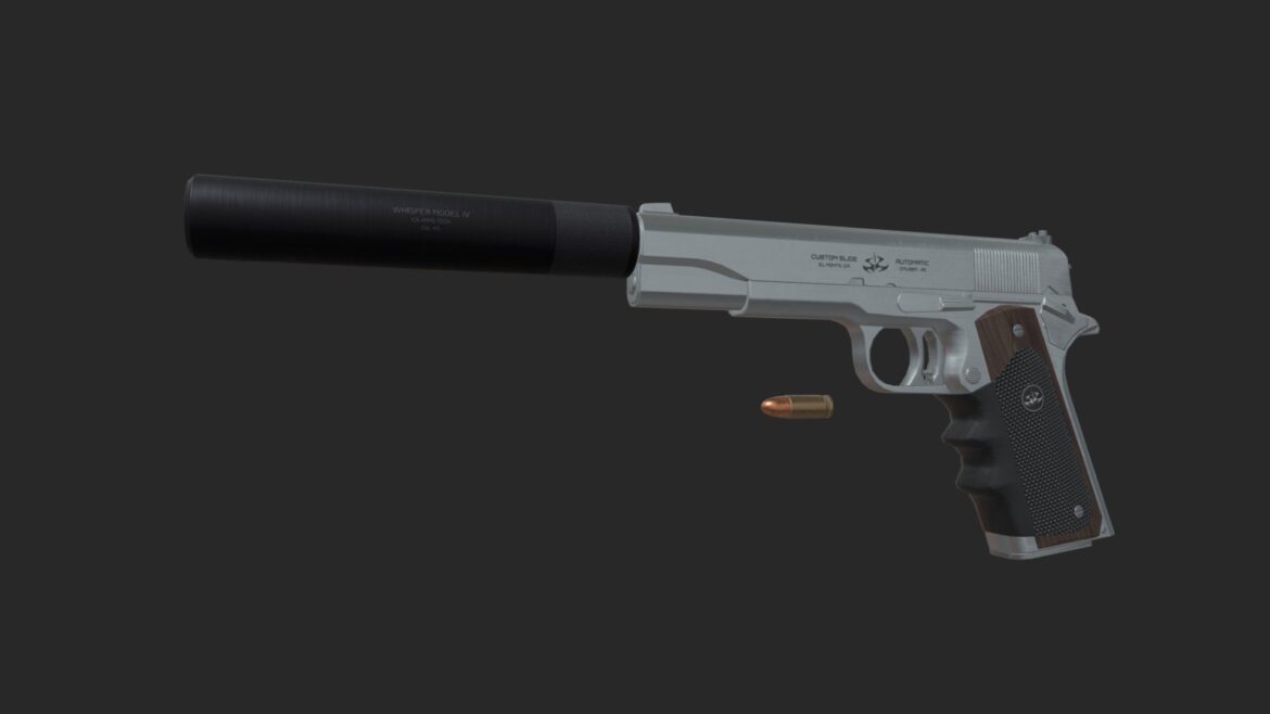 silverballer agent 47s signature weapon 3d model