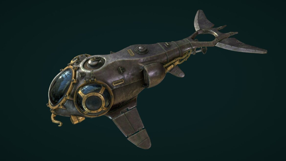 steampunk submarine 3d model