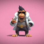 Stylish gorilla in sunglasses