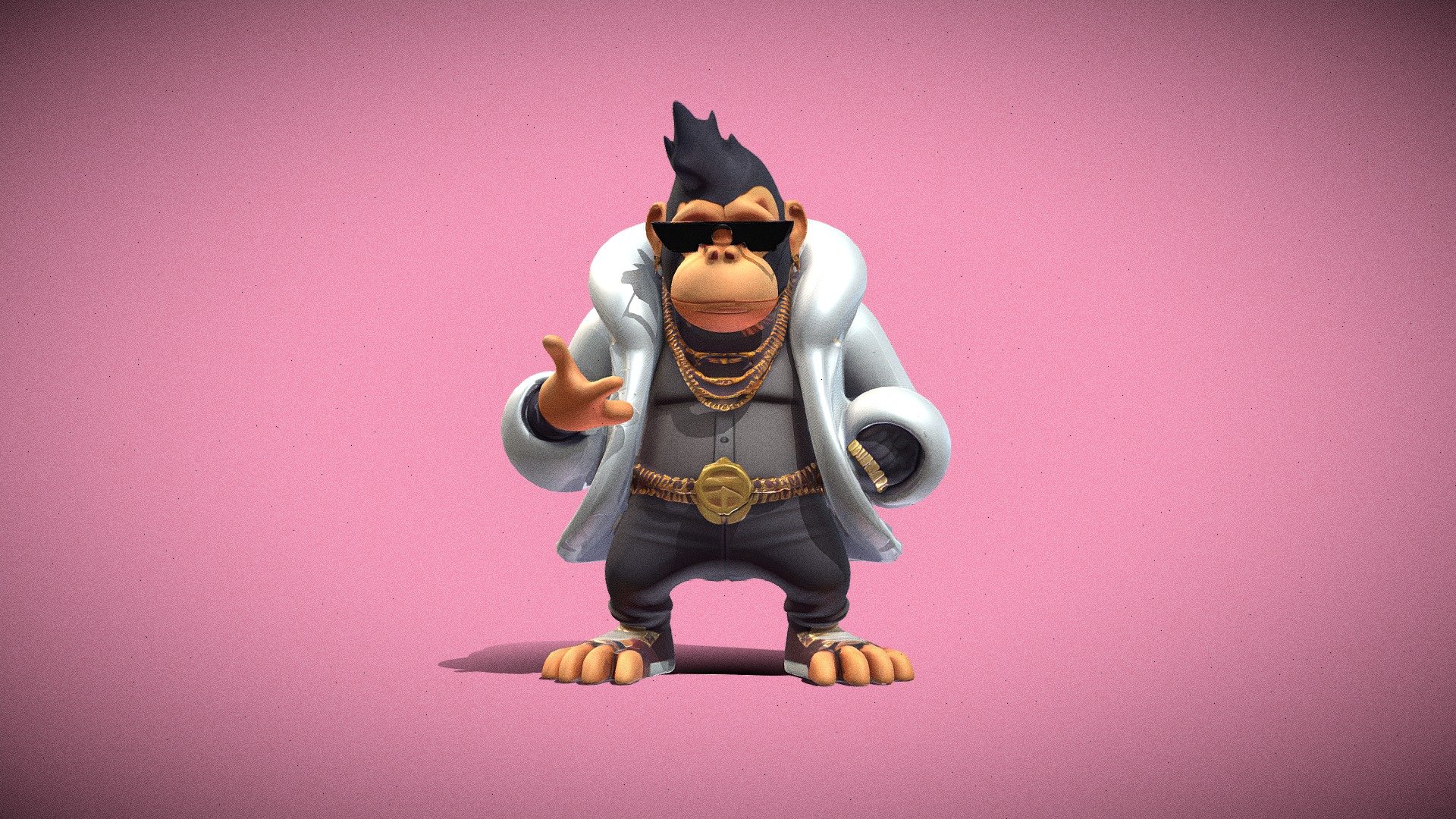 Stylish gorilla in sunglasses