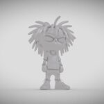 Stylized cartoon character