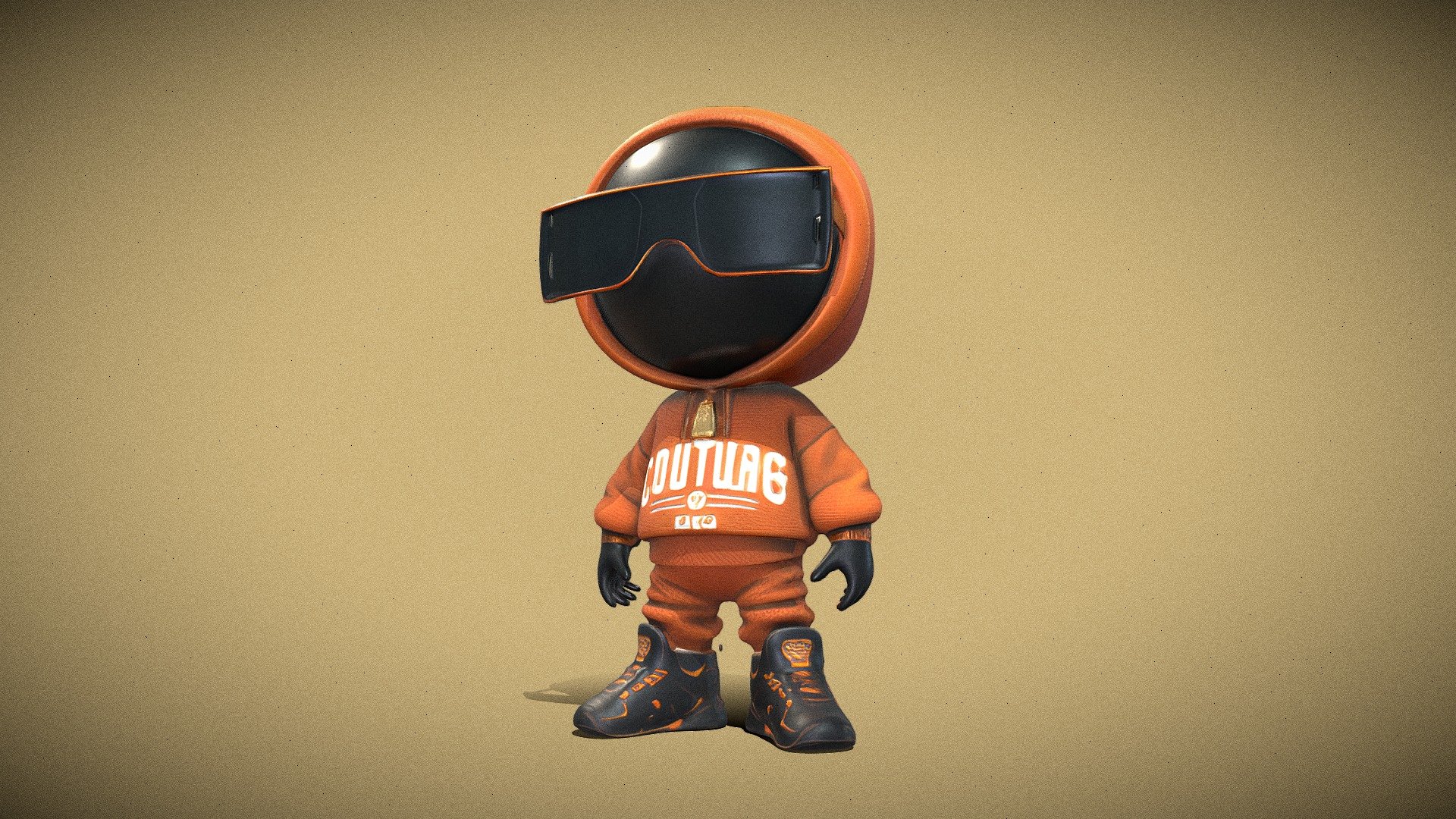 stylized character in hoodie and sunglasses