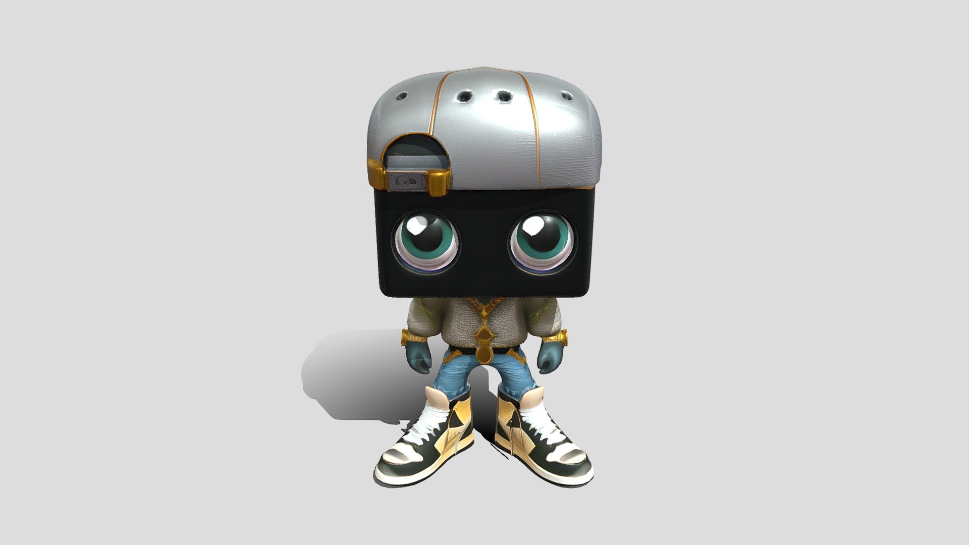 Stylized hip-hop toy figure
