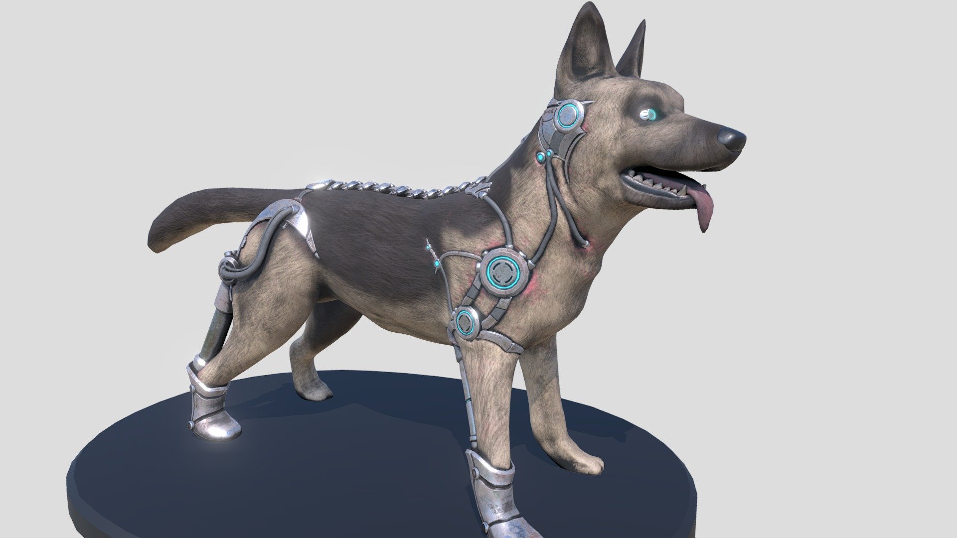 Tobby, the cyberpunk dog