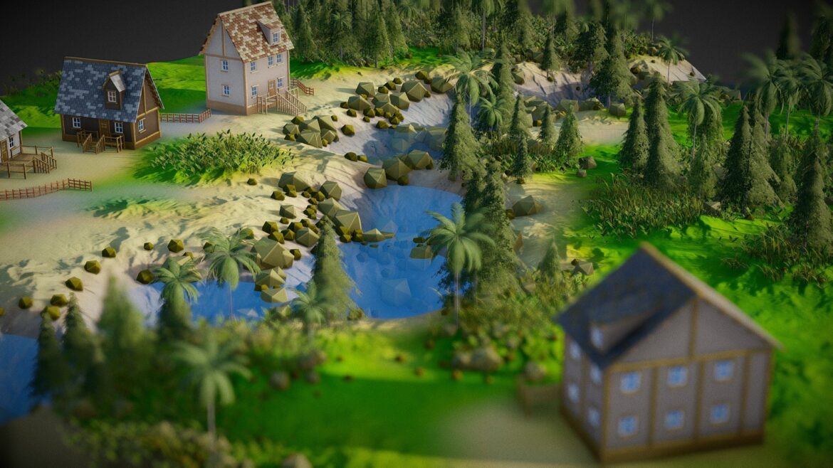toon terrain 001 3d model
