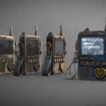 Twittermatic Steampunk Handheld Device Low Poly